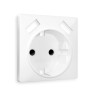 Лицевая панель розетки с З/К и USB зарядкой А+А с шторками, Белый глянец, ALFA Quant Ambrella Volt AP1090