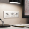 Лицевая панель розетки с З/К и USB зарядкой А+А с шторками, Белый глянец, ALFA Quant Ambrella Volt AP1090