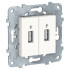 Розетка USB для зарядки 2-ая, Белый, Unica New Schneider NU542718 Розетка USB для зарядки 2-ая, Белый, Unica New Schneider NU542718