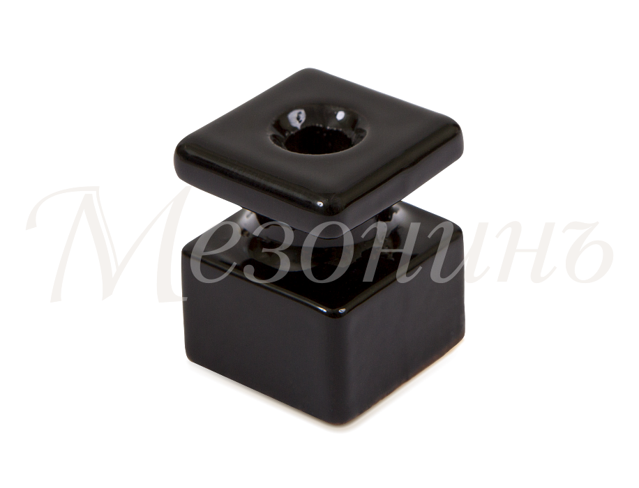 Кабельный изолятор квадратный керамика, черный, ТМ МезонинЪ GE80025-05