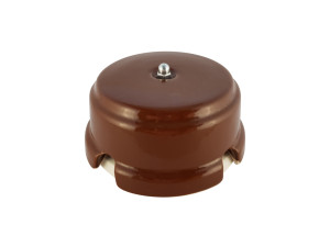 Распаечная коробка керамика D93х47 bruno коричневый, серебристая фурнитура Leanza КРКС