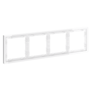 Рамка 4 местная, пластик, Белый глянцевый, Voltum S70 VLS100401