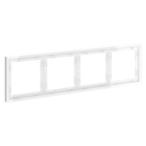 Рамка 4 местная, пластик, Белый глянцевый, Voltum S70 VLS100401