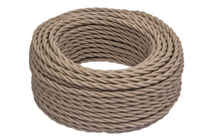 Ретро кабель витой 3x0,75 Капучино/Матовый, Bironi B1-432-716 (1 метр)