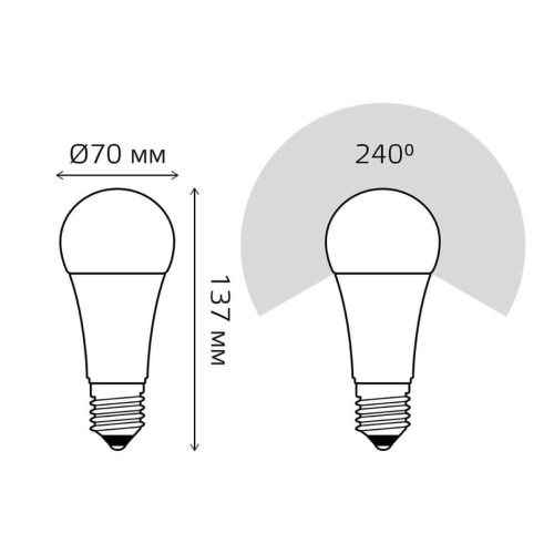 Лампа светодиодная Gauss E27 30W 4100K матовая 73229