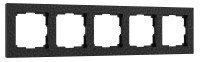 Рамка 5 местная пластик, Черный, Hammer Werkel W0052408