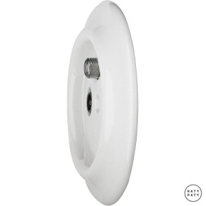 Розетка фарфоровая телев. TV проходная, белый глянцевый, Katy Paty ALGsTVa 