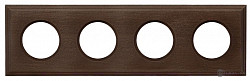Рамка 4 местная деревянная на бревно D200 (внутренний монт.), прямоугольник, Винтаж,, Шедель Bironi BF4C20-640-18