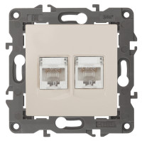 Розетка 2-я компьютерная RJ45 Cat. 5e, Слоновая кость, Эра Elegance 14-3108-02