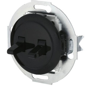 Выключатель тумблерный 2 кл. проходной, Черный, Vintage LK Studio 882408-1