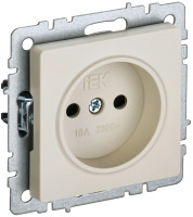Розетка без З/К со шторками, Бежевый, Brite IEK BR-R13-10-K10