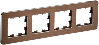 Рамка 4 местная, металл, Коричневый RE AL, Brite IEK BR-M42-M-21-K30