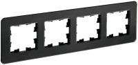 Рамка 4 местная, стекло, Черный RE, Brite IEK BR-M42-G-41-K02