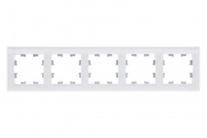 Рамка 5 местная, стекло, Матово белый, AtlasDesign Nature SE ATN330105