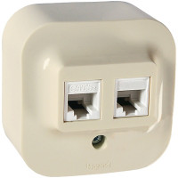 Розетка 2-ая компьютерная RJ45, слоновая кость, Quteo Legrand 782251
