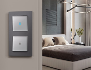 Рамка 4 местная пластик, Антрацит серый, ALFA Techno Ambrella Volt AF220654