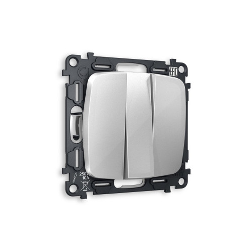 Выключатель 3 кл., Серебро глянец, OMEGA Quant Ambrella Volt MO405010