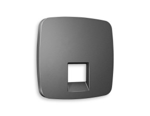 Лицевая панель розетки комп. с шторками RJ45 Cat. 6, Антрацит серый, OMEGA Quant Ambrella Volt OP6620