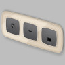Лицевая панель розетки комп. с шторками RJ45 Cat. 6, Антрацит серый, OMEGA Quant Ambrella Volt OP6620