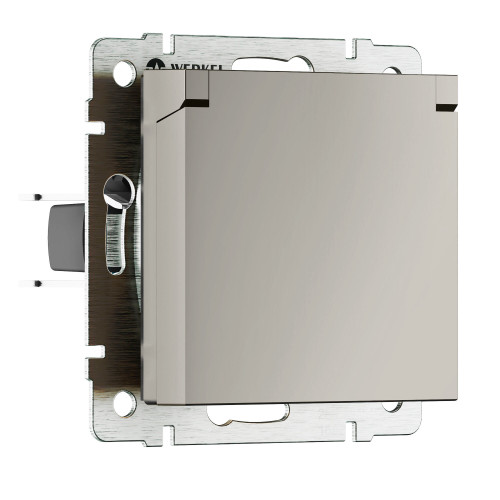 Розетка с З/К с крышкой, герметичная IP44, Hammer дымчатый, Werkel W1271204