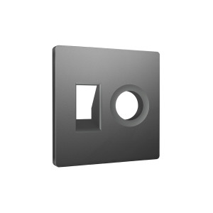 Лицевая панель розетки телеф./комп.+тв. RJ11/RJ45+TV, Антрацит серый, ALFA Quant Ambrella Volt AP6625 Лицевая панель розетки телеф./комп.+тв. RJ11/RJ45+TV, Антрацит серый, ALFA Quant Ambrella Volt AP6625