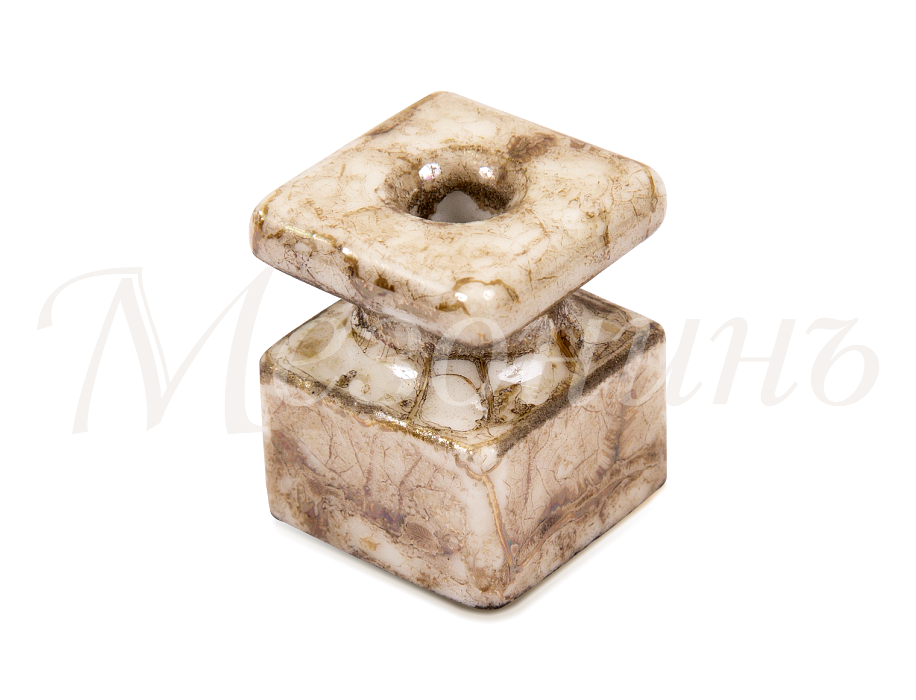 Кабельный изолятор квадратный керамика, дворцовый мрамор, ТМ МезонинЪ GE80025-19