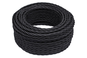Ретро кабель витой 3x2,5 Черный/Матовый, Bironi B1-435-73 (1 метр)