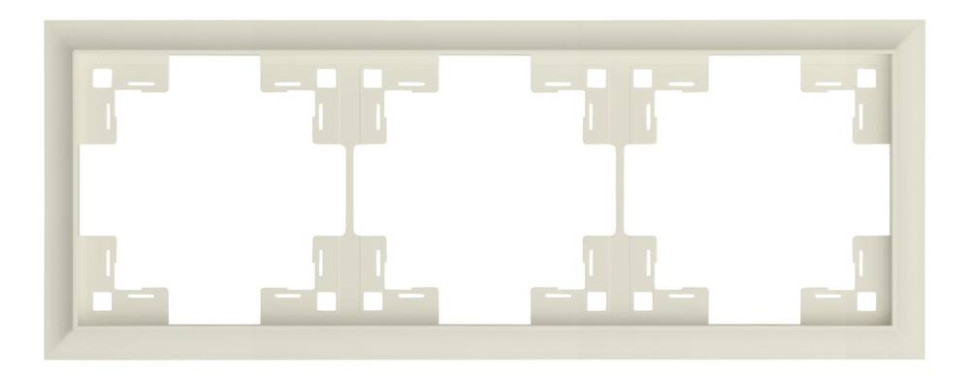 Рамка 3 местная, Кремовый сатин, Classic Rikett 35930 MC