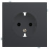 Лицевая панель розетки с З/К, Черный сатин, Rikett 35632 MB Лицевая панель розетки с З/К, Черный сатин, Rikett 35632 MB