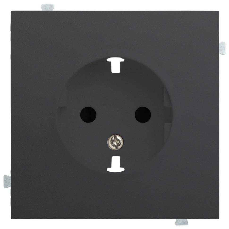 Лицевая панель розетки с З/К, Черный сатин, Rikett 35632 MB Лицевая панель розетки с З/К, Черный сатин, Rikett 35632 MB