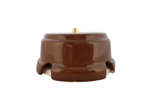 Распаечная коробка керамика D93х47 bruno коричневый, золотистая фурнитура Leanza КРКЗ