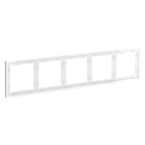 Рамка 5 местная, пластик, Белый глянцевый, Voltum S70 VLS100501
