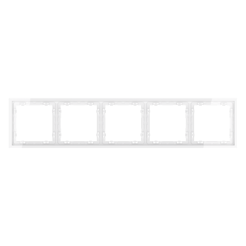 Рамка 5 местная, пластик, Белый глянцевый, Voltum S70 VLS100501
