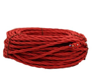 Ретро кабель витой 2x2,5 Красный, Villaris 1022508 (1 метр)