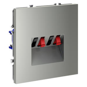 Розетка акустическая 4-местная, Сталь, S70 Voltum VLS060305