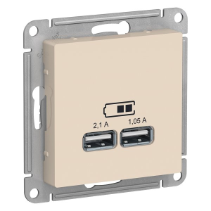 Розетка USB для зарядки, Бежевый, AtlasDesign  SE ATN000233