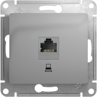 Розетка компьютерная RJ45 Cat. 5e, Алюминий, Glossa SE GSL000381K