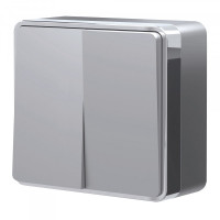 Выключатель 2 кл., Серебряный, Gallant Werkel W5020006