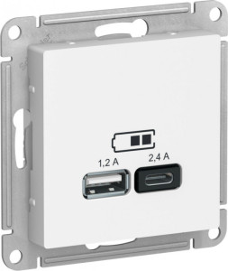 Розетка USB для зарядки A+C, Лотос, AtlasDesign SE ATN001339