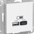 Розетка USB для зарядки A+C, Лотос, AtlasDesign SE ATN001339