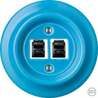 Розетка комп. фарфоровая RJ45 cat.5е, ярко-синий глянцевый, Katy Paty NIARGsCat5e 