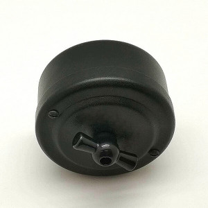 Выключатель поворотный 1 кл. проходной (2 положения), металл, Чёрный муар, Petrucci 306MR