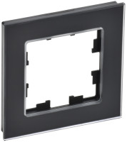 Рамка 1 местная, стекло, Черный матовый, Brite IEK BR-M12-G-31-K02