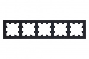 Рамка 5 местная, стекло, Матово черный, AtlasDesign Nature SE ATN331005