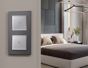 Рамка 5 местная пластик, Антрацит серый, ALFA Techno Ambrella Volt AF220655