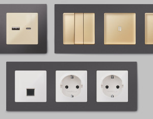 Рамка 5 местная пластик, Антрацит серый, ALFA Techno Ambrella Volt AF220655