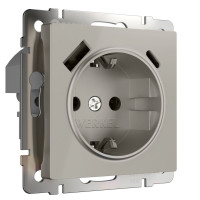 Розетка с З/К и USB зарядкой, тип А+A, Дымчатый, Werkel W1271704