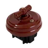 Выключатель фарфоровый 1 кл. перекрестный (2 положения), Коричневый, ТМ МезонинЪ GE70402-04k