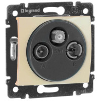 Розетка телевизионная проходная TV-FM-SAT, слоновая кость, Valena Classic Legrand 774337