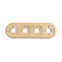 Рамка 4 местная деревянная D16 на бревно D220 мм, Ясень без тонировки, DecoWood ОМРФТ4-220